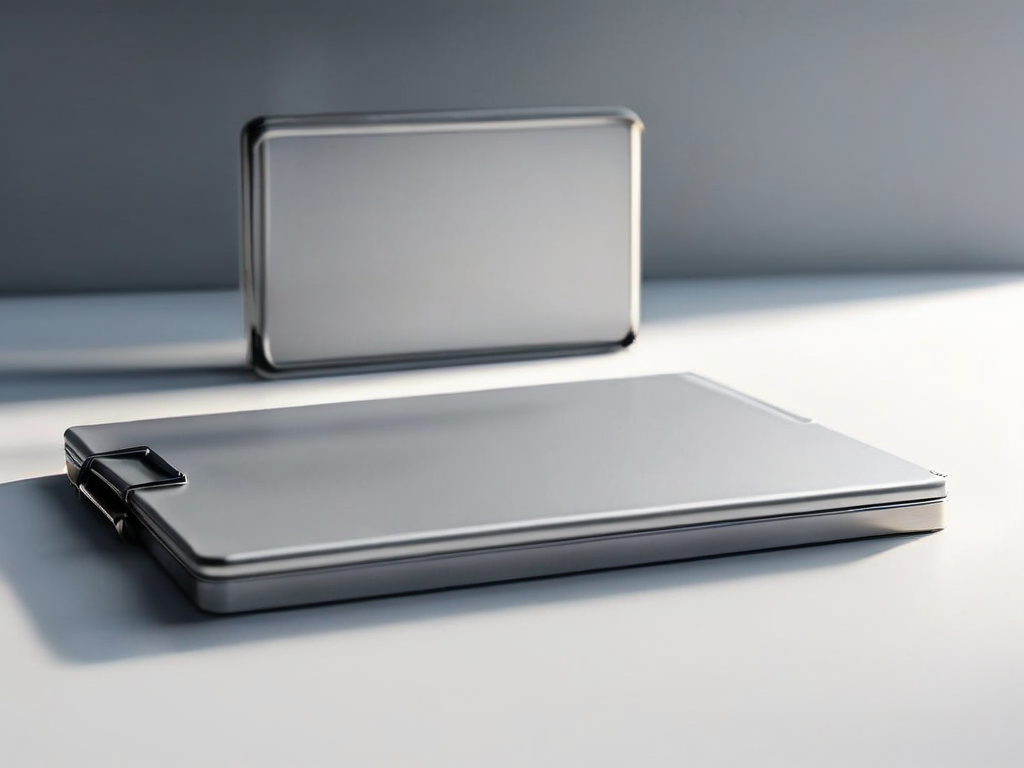 Blank divider cards in a brushed metal storage tray, bathed in angled morning daylight, representing organized reference filing.